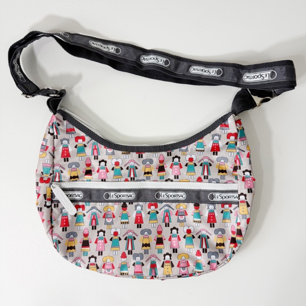 Rare LeSportsac Artist in Residence Multicultural People Crossbody Bag Gray